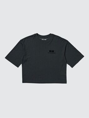 BLACK UNIQLO BABYMONSTER OVERSIZED CROPPED T-Shirt